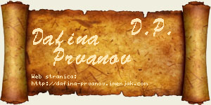 Dafina Prvanov vizit kartica